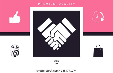 Handshake stylized symbol. Graphic elements for your design