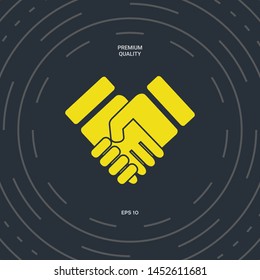 Handshake stylized symbol. Graphic elements for your design