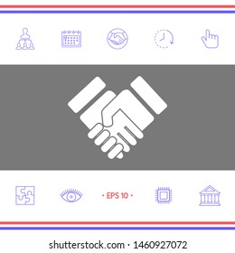 Handshake stylized symbol. Graphic elements for your design