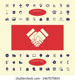 Handshake stylized symbol. Graphic elements for your design