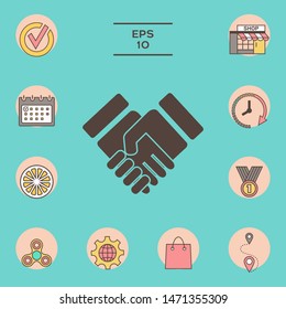 Handshake stylized symbol. Graphic elements for your design