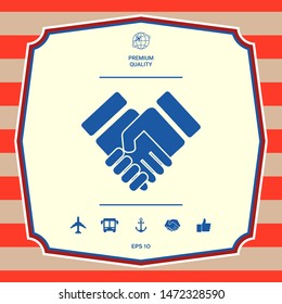 Handshake stylized symbol. Graphic elements for your design