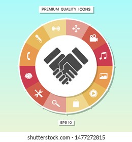 Handshake stylized symbol. Graphic elements for your design