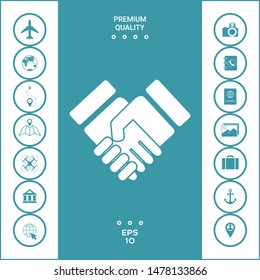 Handshake stylized symbol. Graphic elements for your design
