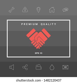 Handshake stylized symbol. Graphic elements for your design