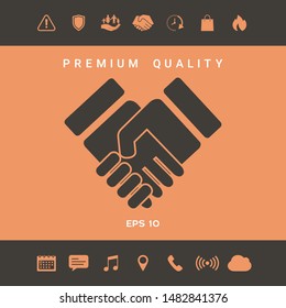 Handshake stylized symbol. Graphic elements for your design