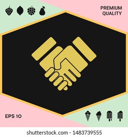 Handshake stylized symbol. Graphic elements for your design