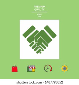 Handshake stylized symbol. Graphic elements for your design