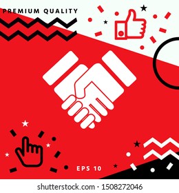 Handshake stylized symbol. Graphic elements for your design