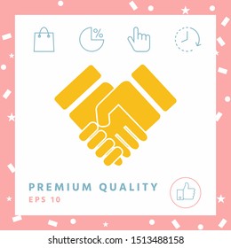 Handshake stylized symbol. Graphic elements for your design