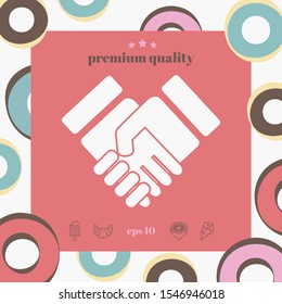 Handshake stylized symbol. Graphic elements for your design