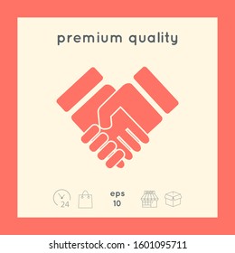Handshake stylized symbol. Graphic elements for your design