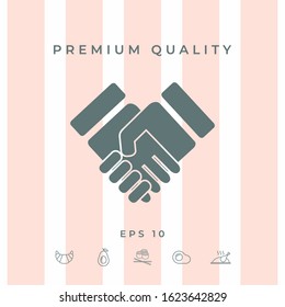 Handshake stylized symbol. Graphic elements for your design