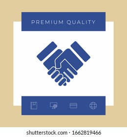 Handshake stylized symbol. Graphic elements for your design