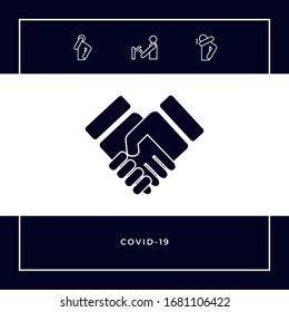 Handshake stylized symbol. Graphic elements for your design