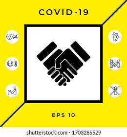Handshake stylized symbol. Graphic elements for your design