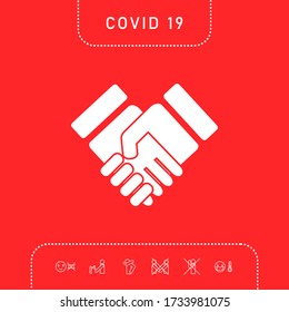 Handshake stylized symbol. Graphic elements for your design