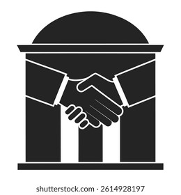 Handshake symbol of agreement partnership and business deal