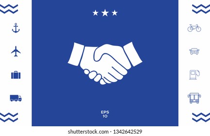 Handshake symbol icon. Graphic elements for your design