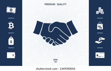 Handshake symbol icon. Graphic elements for your design