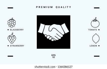 Handshake symbol icon. Graphic elements for your design