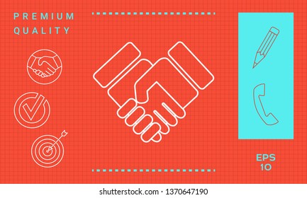 Handshake symbol icon. Graphic elements for your design
