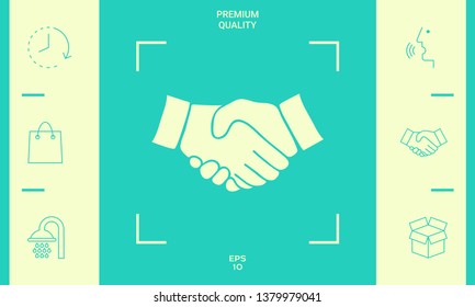 Handshake symbol icon. Graphic elements for your design