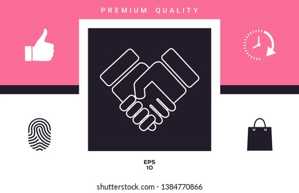 Handshake symbol icon. Graphic elements for your design