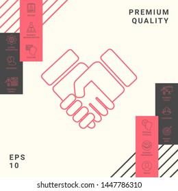 Handshake symbol icon. Graphic elements for your design