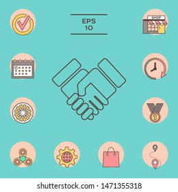Handshake symbol icon. Graphic elements for your design