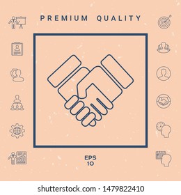 Handshake symbol icon. Graphic elements for your design