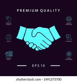 Handshake symbol icon. Graphic elements for your design