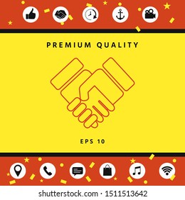 Handshake symbol icon. Graphic elements for your design