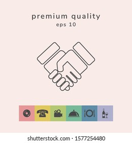 Handshake symbol icon. Graphic elements for your design