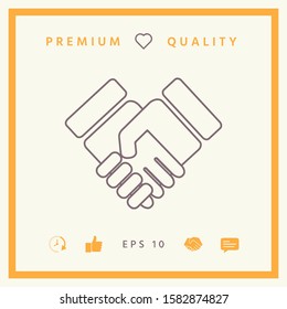 Handshake symbol icon. Graphic elements for your design