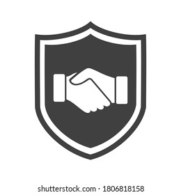 Handshake symbol on white background. Vector