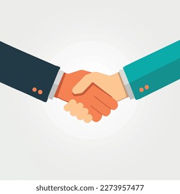 handshake symbolizing closed deal, vector minimalist illustration