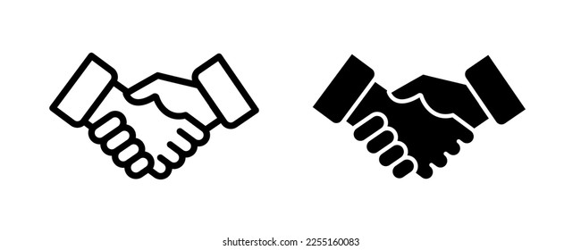 Handshake symbols. Friendly handshake icons. Handshake vector icon set. Business agreement handshake. EPS 10