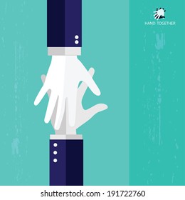 Handshake, Teamwork Hands. Vector illustration.