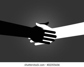 Handshake, Teamwork. Vector illustration EPS 10.
