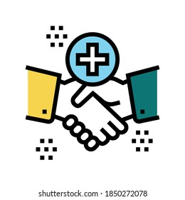 handshake thank you color icon vector. handshake thank you sign. isolated symbol illustration