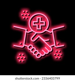 handshake thank you neon light sign vector. handshake thank you sign. isolated symbol illustration