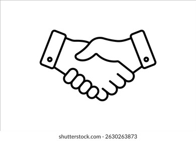 Handshake thin line icon. Business agreement handshake. friendly handshake symbol. editable stroke, pixel perfect, compatible for mobile and web, outline icon, isolated on a white background
