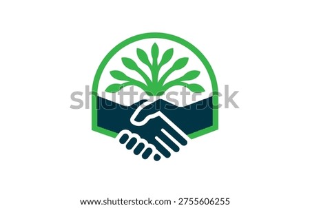 Handshake with Tree Eco Partnership Nature Care Logo