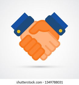 Handshake trendy color icon. Vector eps 10