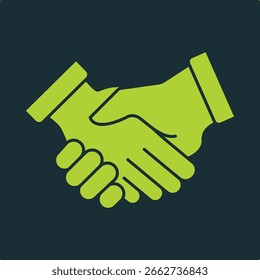 Handshake diseño de Ilustración vectorial útil de moda atractivo fondo verde colorido.eps
