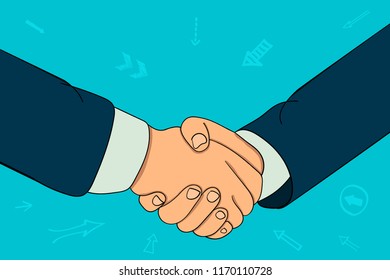 Handshake of two businessmen. contract,