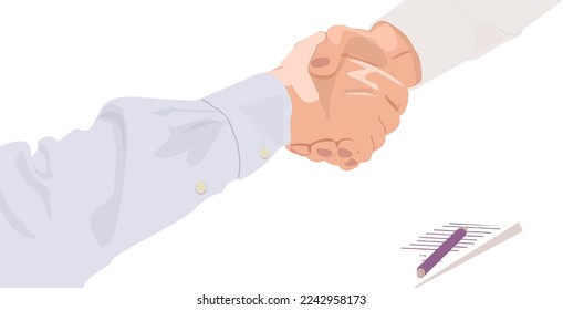 handshake of two colleagues after the transaction is completed