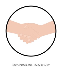 Handschlag. Zwei Menschen, die die Hand schütteln. Vektorgrafik. 