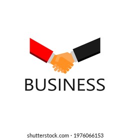 handshake vector and business sentence below